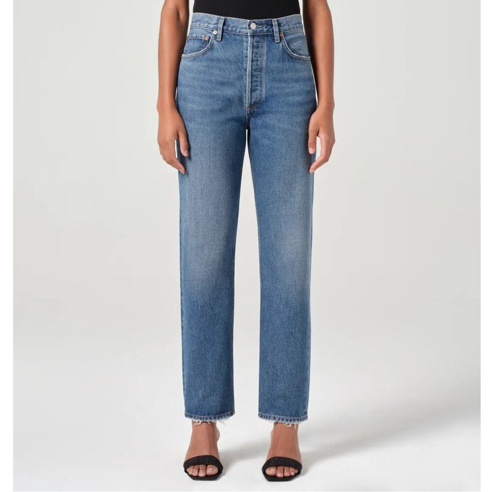 AGOLDE Vintage High Rise Bootcut Jeans Distressed Blue Size 33 A9086-1255